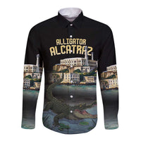 Everglades Alligator Alcatraz Florida Long Sleeve Button Shirt - Wonder Print Shop