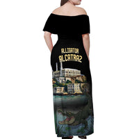 Everglades Alligator Alcatraz Florida Off Shoulder Maxi Dress - Wonder Print Shop