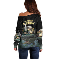 Everglades Alligator Alcatraz Florida Off Shoulder Sweater - Wonder Print Shop