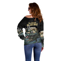 Everglades Alligator Alcatraz Florida Off Shoulder Sweater - Wonder Print Shop