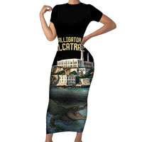 Everglades Alligator Alcatraz Florida Short Sleeve Bodycon Dress - Wonder Print Shop