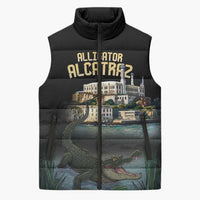 Everglades Alligator Alcatraz Florida Sleeveless Puffer Jacket - Wonder Print Shop