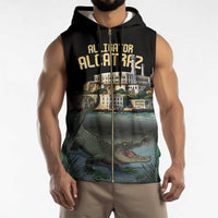 Everglades Alligator Alcatraz Florida Sleeveless Zip Hoodie - Wonder Print Shop