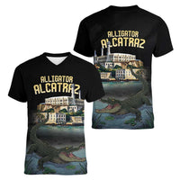 Everglades Alligator Alcatraz Florida Women V-Neck T-Shirt - Wonder Print Shop