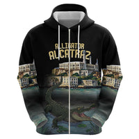 Everglades Alligator Alcatraz Florida Zip Hoodie - Wonder Print Shop