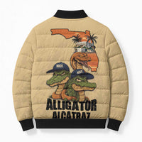 Alligator Alcatraz Prison Florida Everglades Bomber Puffer Jacket - Wonder Print Shop