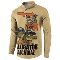 Alligator Alcatraz Prison Florida Everglades Button Sweatshirt - Wonder Print Shop