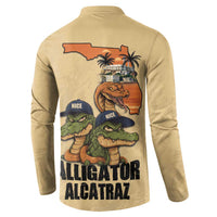 Alligator Alcatraz Prison Florida Everglades Button Sweatshirt - Wonder Print Shop