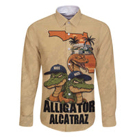 Alligator Alcatraz Prison Florida Everglades Family Matching Off The Shoulder Long Sleeve Dress and Hawaiian Shirt - Wonder Print Shop