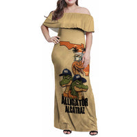 Alligator Alcatraz Prison Florida Everglades Family Matching Off Shoulder Maxi Dress and Hawaiian Shirt - Wonder Print Shop
