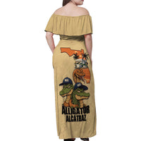 Alligator Alcatraz Prison Florida Everglades Family Matching Off Shoulder Maxi Dress and Hawaiian Shirt - Wonder Print Shop