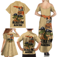 Alligator Alcatraz Prison Florida Everglades Family Matching Summer Maxi Dress and Hawaiian Shirt - Wonder Print Shop