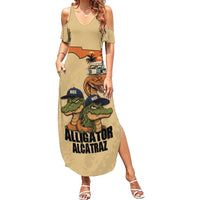 Alligator Alcatraz Prison Florida Everglades Family Matching Summer Maxi Dress and Hawaiian Shirt - Wonder Print Shop