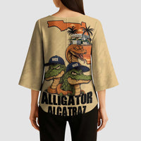 Alligator Alcatraz Prison Florida Everglades Kimono Sleeve Blouse - Wonder Print Shop