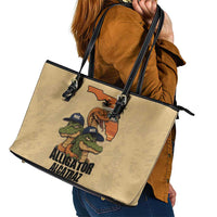 Alligator Alcatraz Prison Florida Everglades Leather Tote Bag - Wonder Print Shop