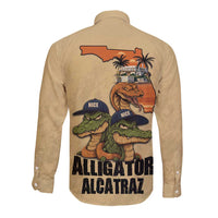 Alligator Alcatraz Prison Florida Everglades Long Sleeve Button Shirt - Wonder Print Shop