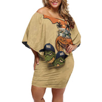 Alligator Alcatraz Prison Florida Everglades Off Shoulder Short Dress - Wonder Print Shop