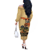 Alligator Alcatraz Prison Florida Everglades Off The Shoulder Long Sleeve Dress - Wonder Print Shop