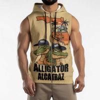 Alligator Alcatraz Prison Florida Everglades Sleeveless Zip Hoodie - Wonder Print Shop