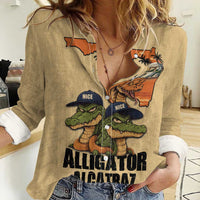 Alligator Alcatraz Prison Florida Everglades Women Casual Shirt - Wonder Print Shop