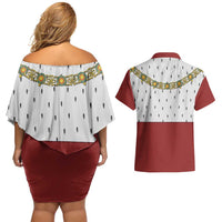 Victoria England Costume Couples Matching Off Shoulder Short Dress and Hawaiian Shirt - Wonder Print Shop