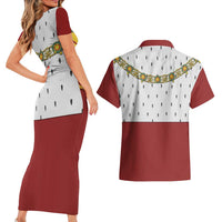 Victoria England Costume Couples Matching Short Sleeve Bodycon Dress and Hawaiian Shirt - Wonder Print Shop