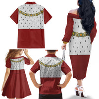 Victoria England Costume Family Matching Off The Shoulder Long Sleeve Dress and Hawaiian Shirt - Wonder Print Shop