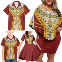 Victoria England Costume Family Matching Off Shoulder Short Dress and Hawaiian Shirt - Wonder Print Shop