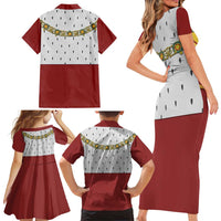 Victoria England Costume Family Matching Short Sleeve Bodycon Dress and Hawaiian Shirt - Wonder Print Shop