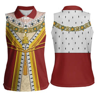 Victoria England Costume Women Sleeveless Polo Shirt - Wonder Print Shop