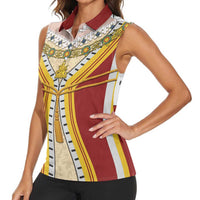 Victoria England Costume Women Sleeveless Polo Shirt - Wonder Print Shop