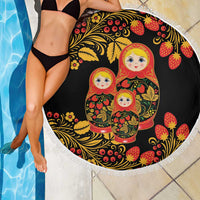 Russian Matryoshka Doll Beach Blanket Khokhloma Patterns - Wonder Print Shop