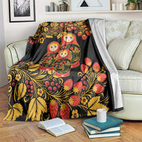 Russian Matryoshka Doll Blanket Khokhloma Patterns - Wonder Print Shop