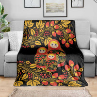 Russian Matryoshka Doll Blanket Khokhloma Patterns - Wonder Print Shop