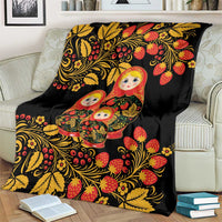 Russian Matryoshka Doll Blanket Khokhloma Patterns - Wonder Print Shop