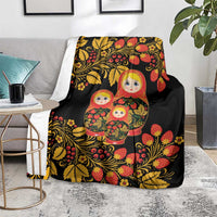 Russian Matryoshka Doll Blanket Khokhloma Patterns - Wonder Print Shop