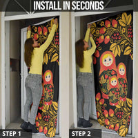 Russian Matryoshka Doll Door Cover Khokhloma Patterns - Wonder Print Shop