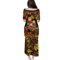 Russian Matryoshka Doll Family Matching Puletasi and Hawaiian Shirt Khokhloma Patterns - Wonder Print Shop