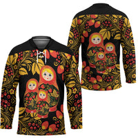 Russian Matryoshka Doll Hockey Jersey Khokhloma Patterns - Wonder Print Shop