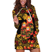 Russian Matryoshka Doll Hoodie Dress Khokhloma Patterns - Wonder Print Shop