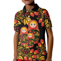 Russian Matryoshka Doll Kid Polo Shirt Khokhloma Patterns - Wonder Print Shop