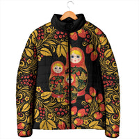 Russian Matryoshka Doll Padded Jacket Khokhloma Patterns - Wonder Print Shop