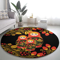 Russian Matryoshka Doll Round Carpet Khokhloma Patterns - Wonder Print Shop