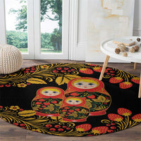 Russian Matryoshka Doll Round Carpet Khokhloma Patterns - Wonder Print Shop