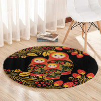Russian Matryoshka Doll Round Carpet Khokhloma Patterns - Wonder Print Shop