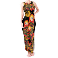 Russian Matryoshka Doll Tank Maxi Dress Khokhloma Patterns - Wonder Print Shop