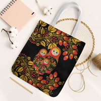 Russian Matryoshka Doll Tote Bag Khokhloma Patterns - Wonder Print Shop