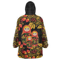 Russian Matryoshka Doll Wearable Blanket Hoodie Khokhloma Patterns - Wonder Print Shop