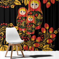Russian Matryoshka Doll Window Curtain Khokhloma Patterns - Wonder Print Shop