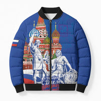 Russia National Unity Day Bomber Puffer Jacket Minin And Pozharsky Monument - Wonder Print Shop